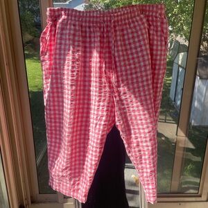 Vintage pink and white gingham pants